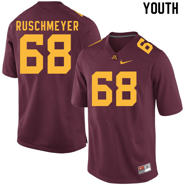Youth #68 Jackson Ruschmeyer Minnesota Golden Gophers College Football Jerseys Sale-Maroon